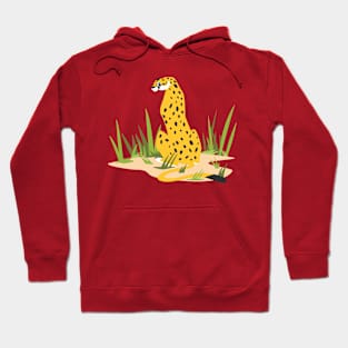 Cheetah Cartoon Drawing Hoodie